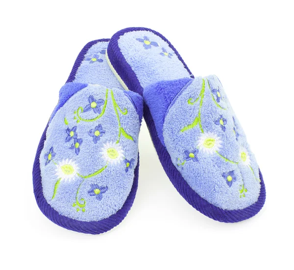 One pair of blue slippers — Stock Photo, Image
