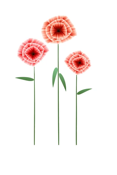 Три червоні квіти — стокове фото