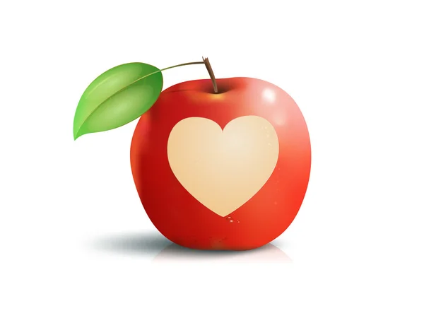 Coeur pomme — Image vectorielle
