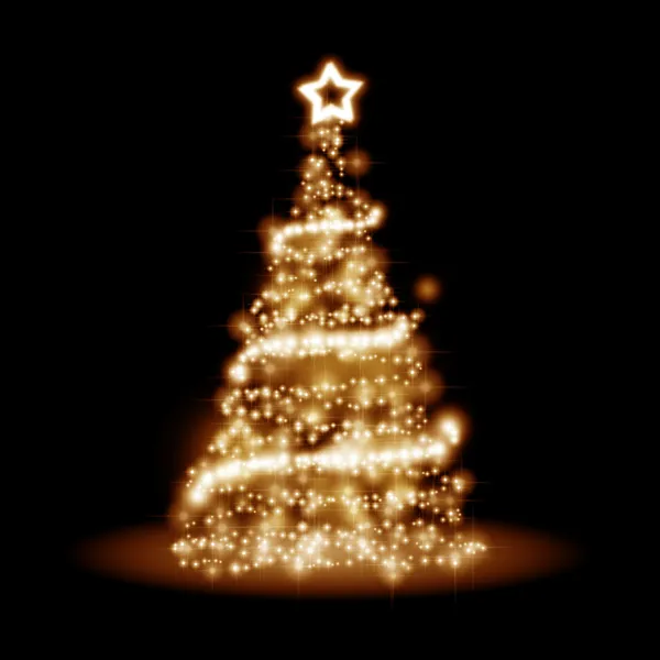 Gouden kerstboom — Stockfoto