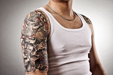 Man with tattoos clipart