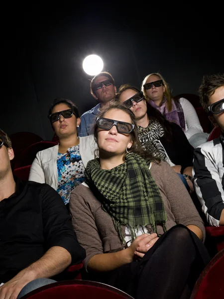 Cinema spectators with 3d glasses — Stock Photo, Image