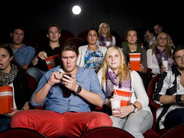 Couple at the cinema clipart