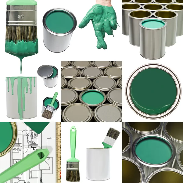Oggetti di pittura verde — Foto Stock