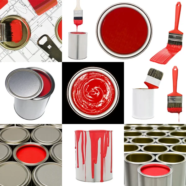 Objetos de pintura roja — Foto de Stock