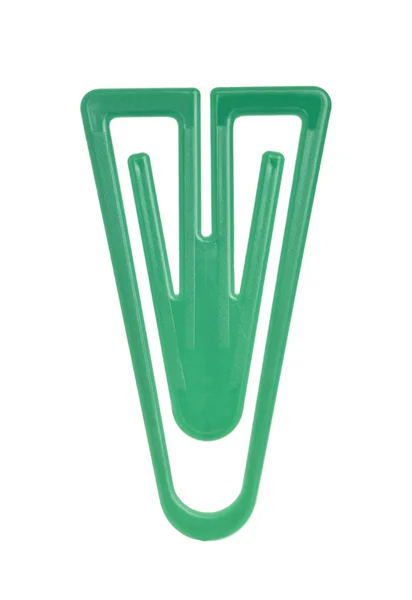 Green Paper Clip — Stock Photo, Image
