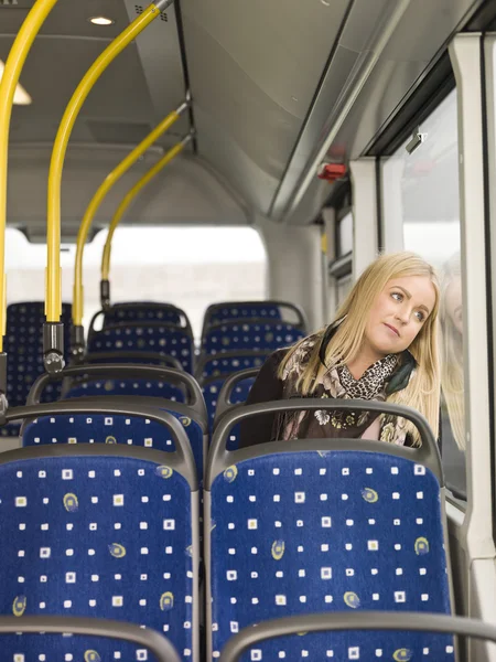 Woman on the bus — Stock Photo, Image