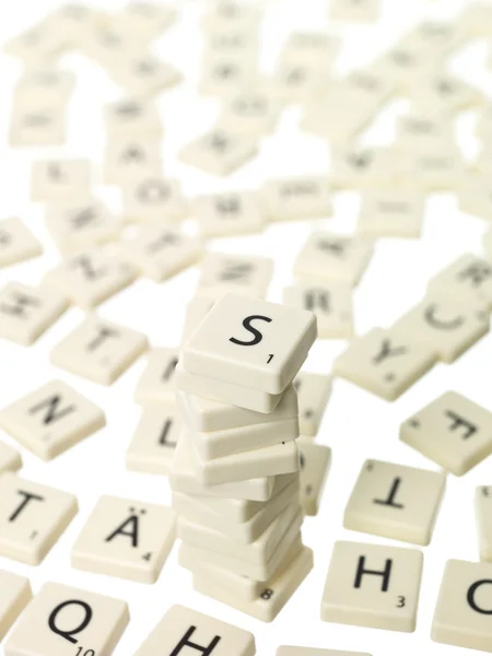 Scrabble peças quadro completo — Fotografia de Stock