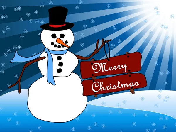 Χιονάνθρωπος Χριστουγεννιάτικη κάρτα — Διανυσματικό Αρχείο