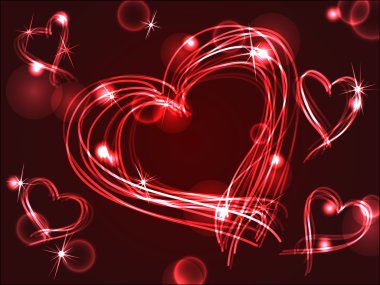 Neon or plasma hearts clipart