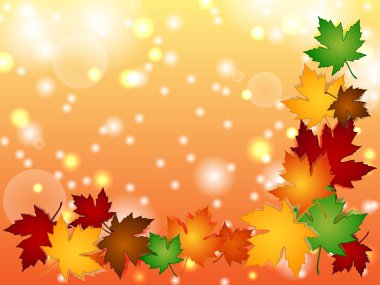 Maple leaves border with light effects clipart