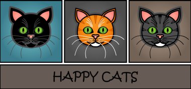 Cartoon cat header clipart