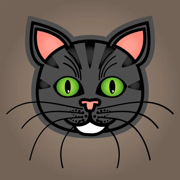 Desenhos animados gato tabby cinza — Vetor de Stock