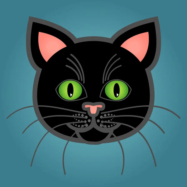 Çizgi film siyah kedi — Stok Vektör