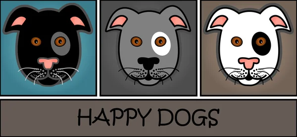 Šťastné psy kreslený — Stockový vektor
