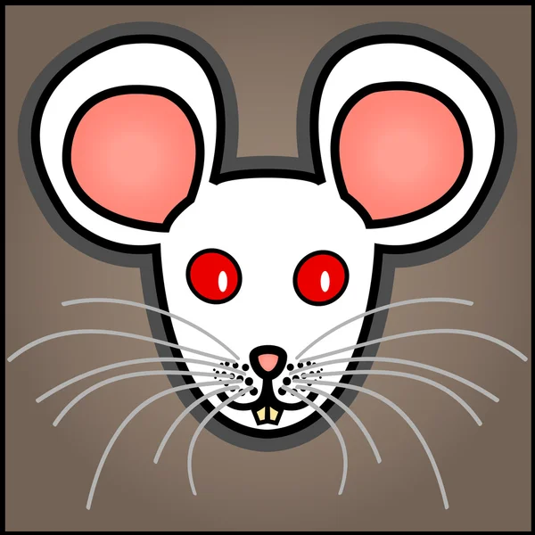 Dibujos animados ratón blanco — Vector de stock
