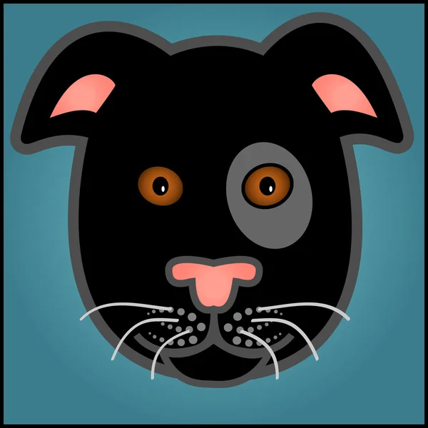 Karikatür siyah köpek — Stok Vektör