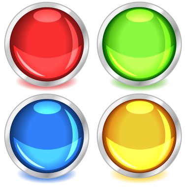 Colorful glossy buttons clipart