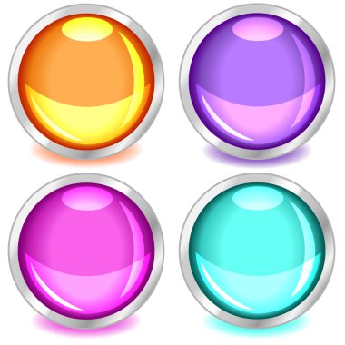 Colorful glossy buttons-set2 clipart