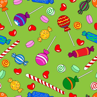Seamless candy pattern clipart