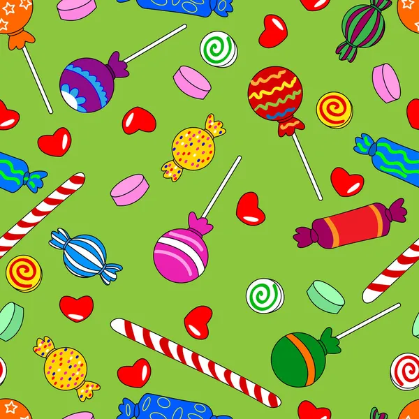 Modèle de bonbons sans couture — Image vectorielle