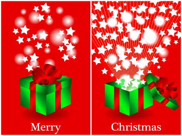 Before and after gift Christmas card — Stock Vector