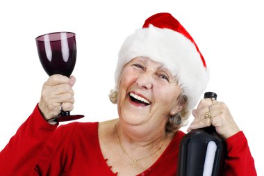 Senior woman enjoying the holidays clipart