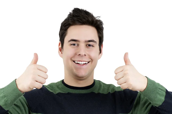 Young guy with two thumbs up — Stock Photo, Image