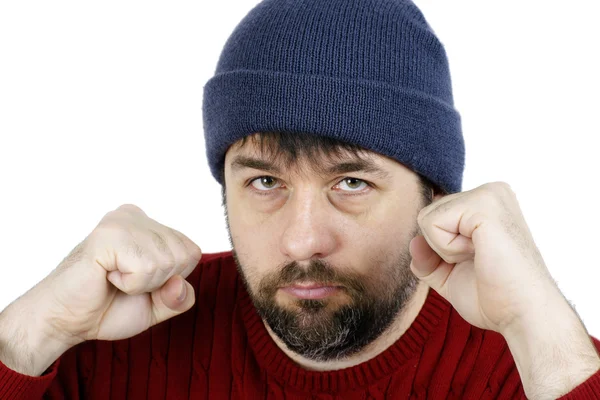 Guy ready for fist fight — Stock Photo, Image