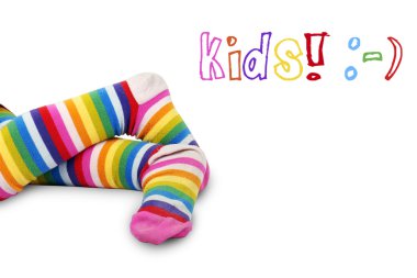 Colorful kid's feet clipart