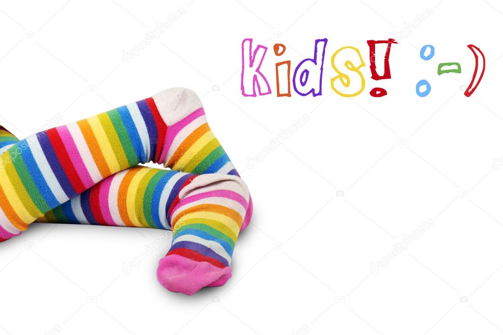 Colorful kid's feet