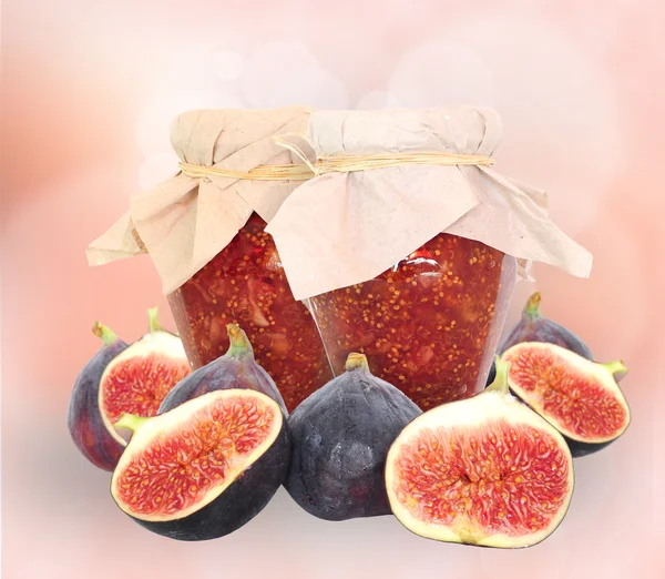 Fig fruits and fig jam — Stock Photo, Image