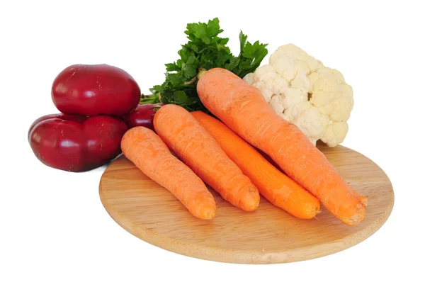 Fresh vegetables on wooden board — Stock Photo, Image