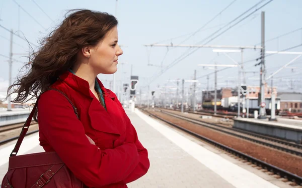 Waiting for a train — Stock Photo, Image