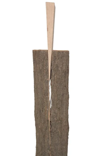Espuma de madeira divisão cunha — Fotografia de Stock