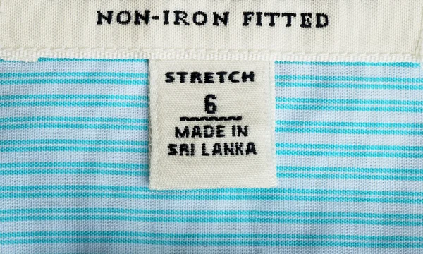 Close up view of the clothing label — Stock Photo, Image