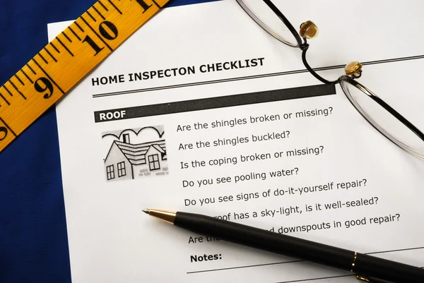 Checklista från inspektionsrapporten fastigheter — Stockfoto