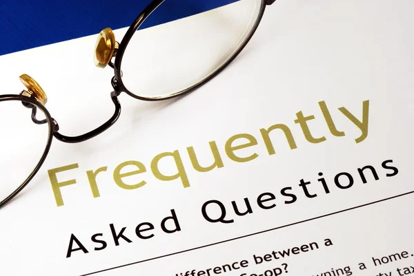 Check out the Frequently Asked Questions (FAQ) section — Stock Photo, Image