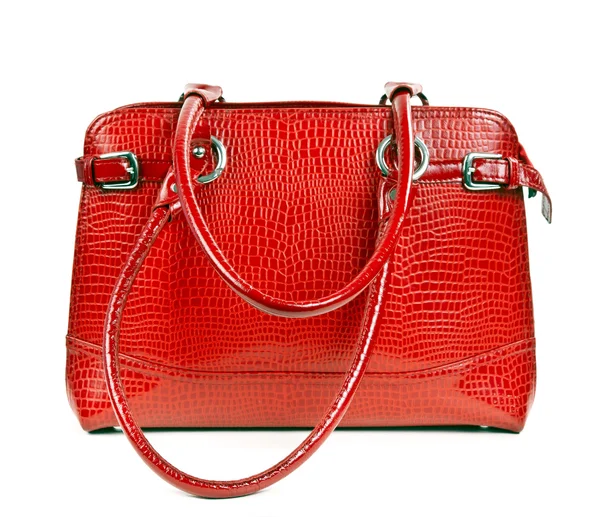 Bolsa de couro vermelho senhoras — Fotografia de Stock