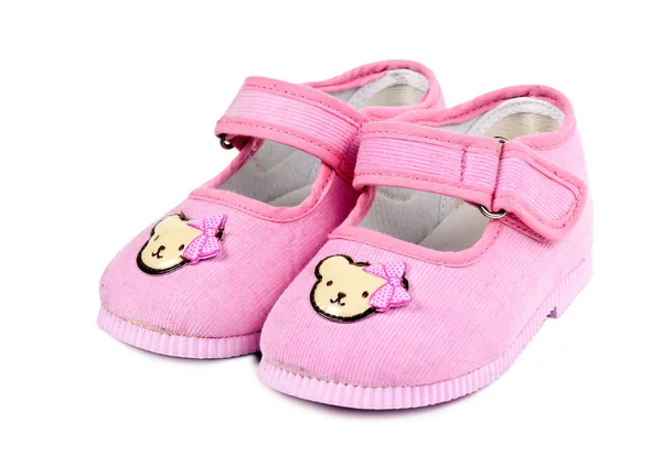 Egy pár rózsaszín baba cipő — Stock Fotó