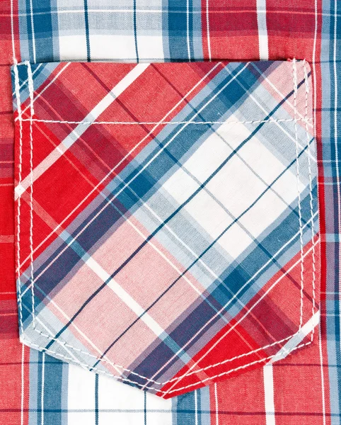 Κόκκινο και μπλε τετραγωνισμένο φόντο τσέπη. — Φωτογραφία Αρχείου