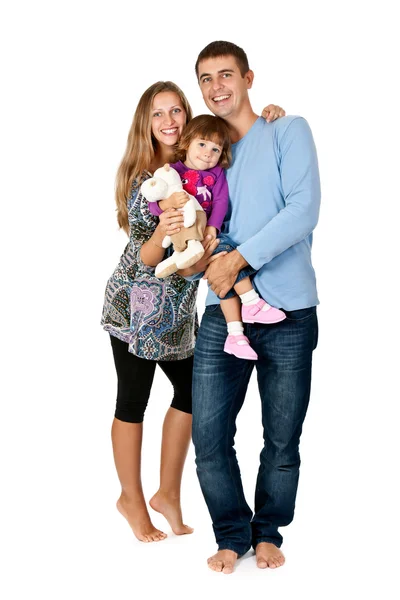 Mutlu baba, anne ve kızı — Stok fotoğraf