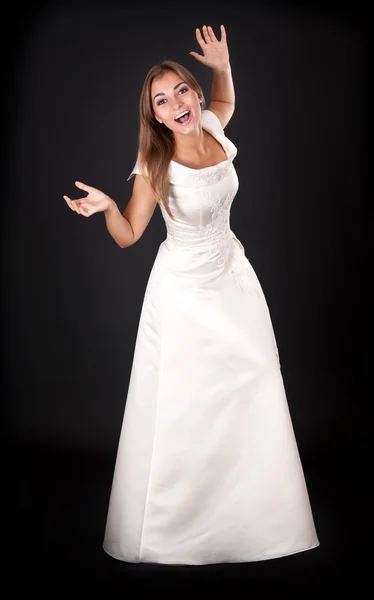 Szép, fiatal lány, egy fehér ruha — Stock Fotó