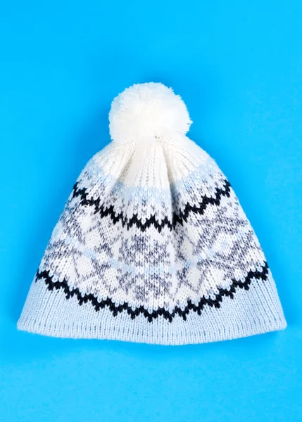Knitted wool hat with the pattern — Stock Photo, Image