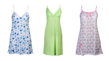 A collage of three women's sleepwear clipart