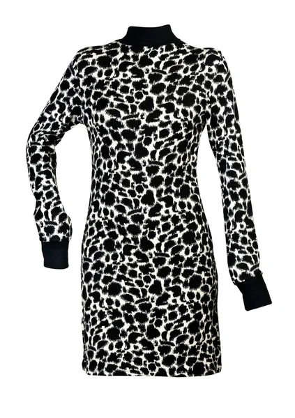 斑点を付けられたパターンを持つ女性のドレス — ストック写真