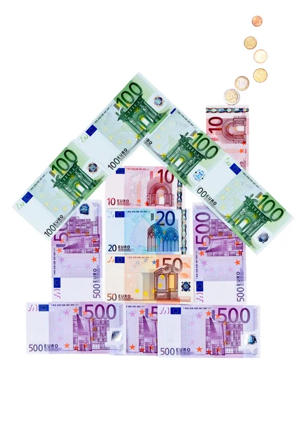 Casa de billetes en euros — Foto de Stock