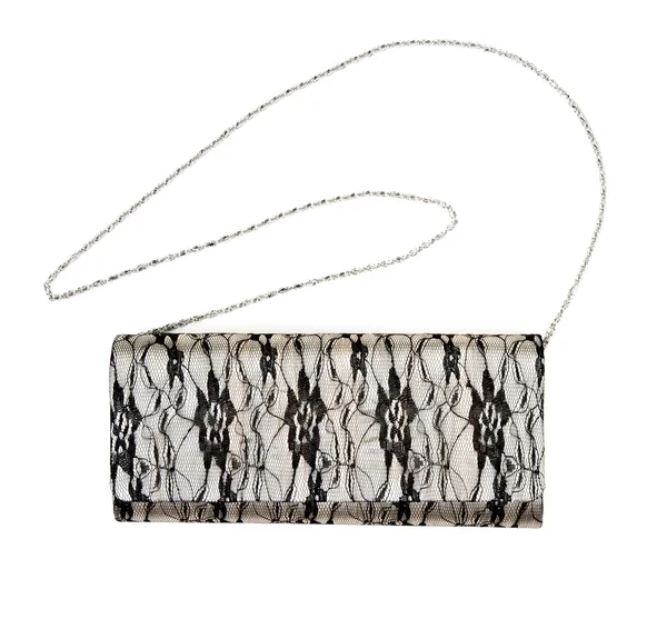 Gray female clutch and chain — Stock Photo, Image