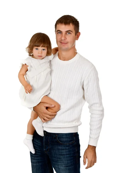 Dad and daughter in the studio — Stock Photo, Image