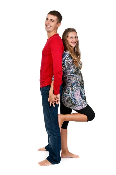 Dívka a muž, který stojí — Stock fotografie